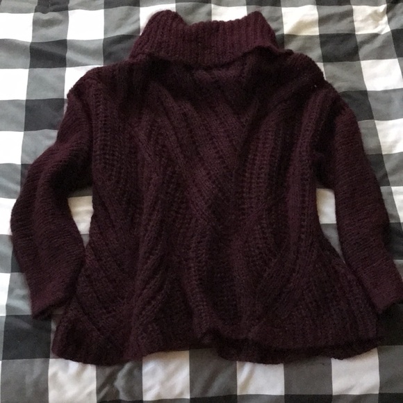 EILEEN FISHER Soft KNIT Wine Burgundy COWL NECK Sweater Sz XL - Picture 9 of 11